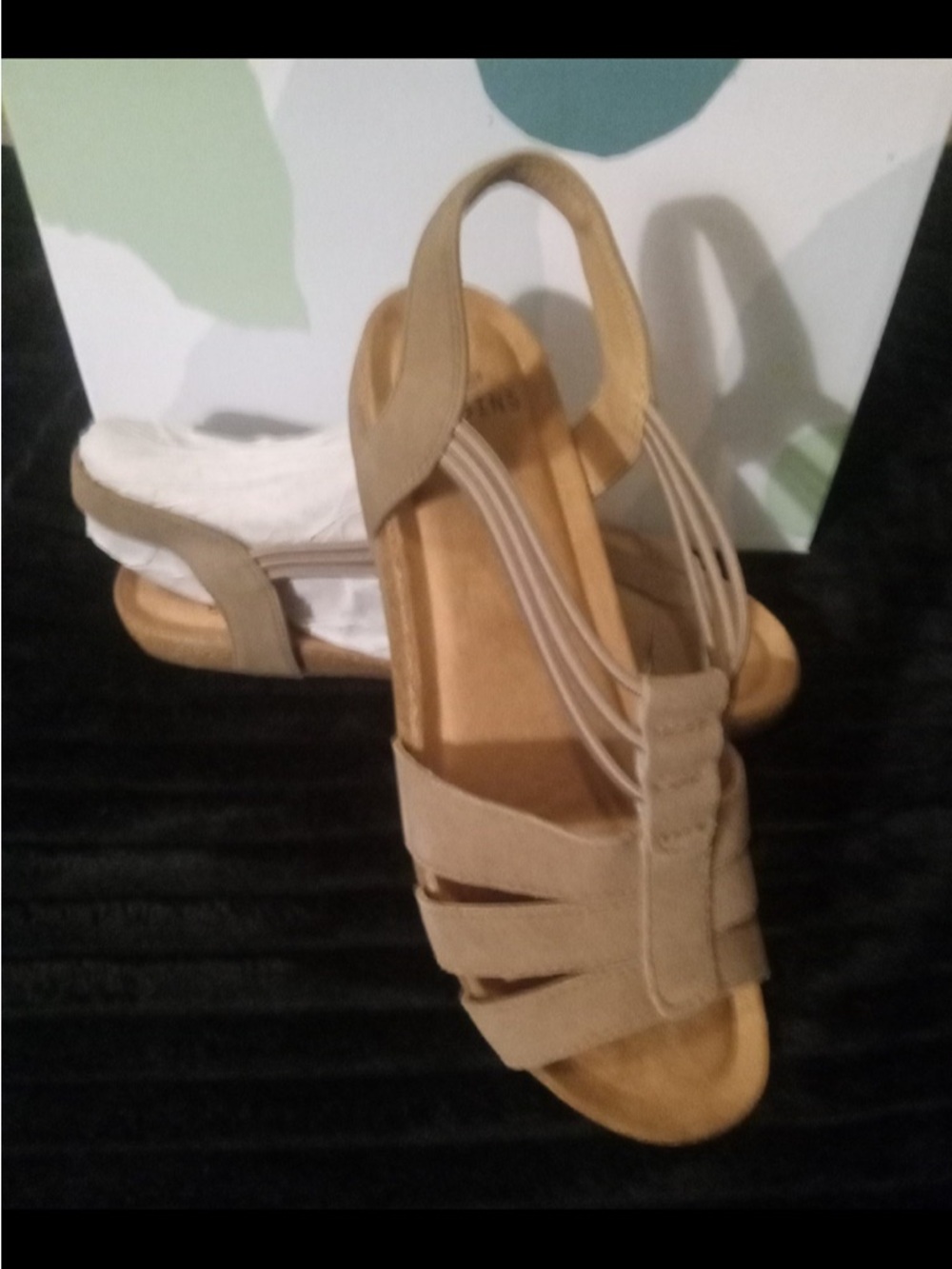Earth Origins Neutral Taupe Strappy Slingback Sandals